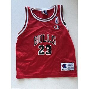 Vintage Champion Michael Jordan Jersey Toddler 4T Red #23 Bulls 90s Basketball